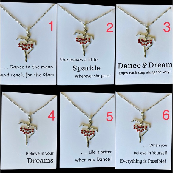 🆕 Silver Ballerina Necklace -Red - Picture 4 of 12
